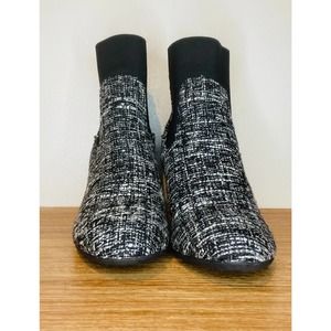 Diba Women Plaid Black/White Size 7.5 Ankle Boots